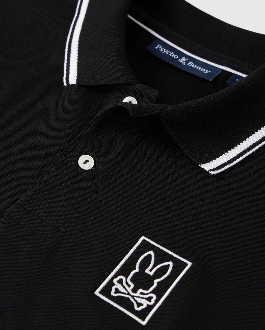 Polos Psycho Bunny Arcadia Pique Polo Shirt Noir Homme | VHB-83943728